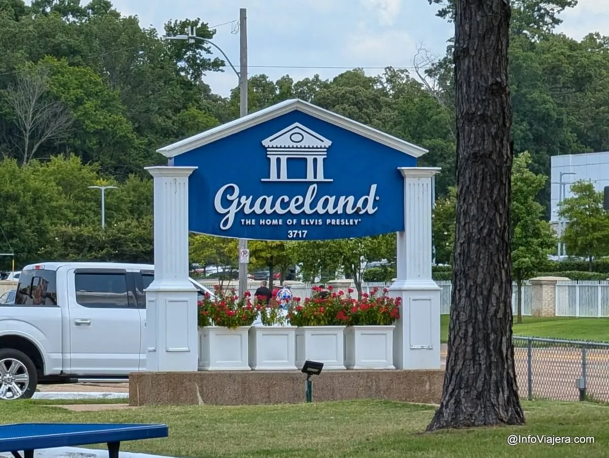 Elvis Presley Museum at Graceland entrance in Memphis, Tennessee