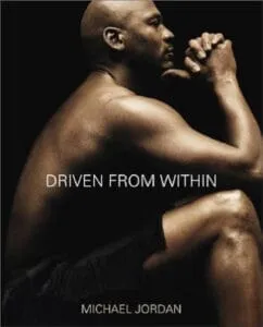Michael Jordan’s autobiography cover, featuring an action shot of the basketball legend