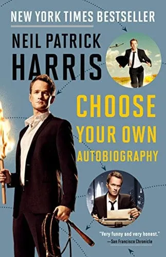 Neil Patrick Harris’s autobiography cover, featuring a playful portrait of the actor