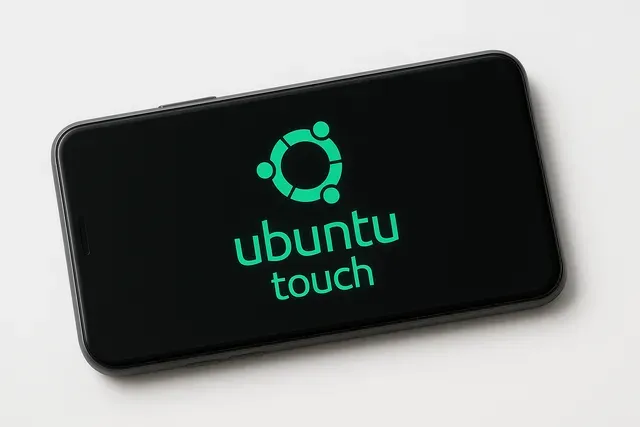 Ubuntu Touch mobile interface showing the side launcher and gesture-based navigation on a smartphone screen