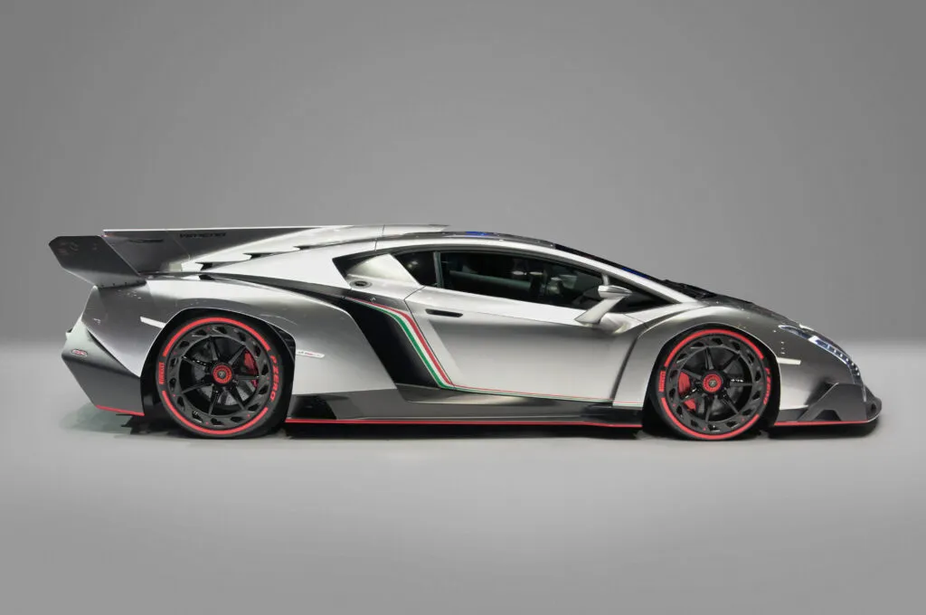 Lamborghini Veneno with its aggressive styling and carbon-fiber body