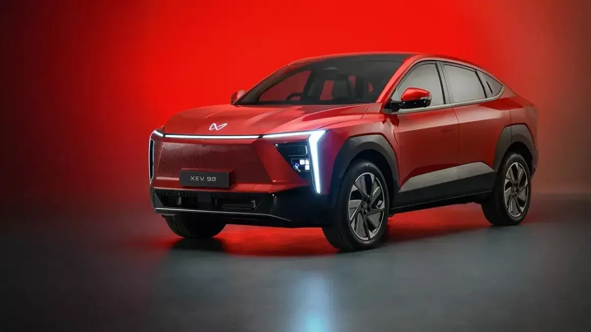 Mahindra XEV 9e electric SUV on display
