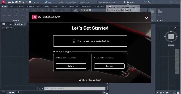 AutoCAD installation process on Windows showing setup initialization screen