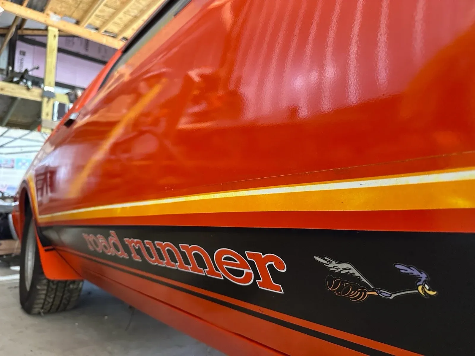 1976 Plymouth Volare Road Runner barn find exterior shot showing full vehicle condition after long-term storage