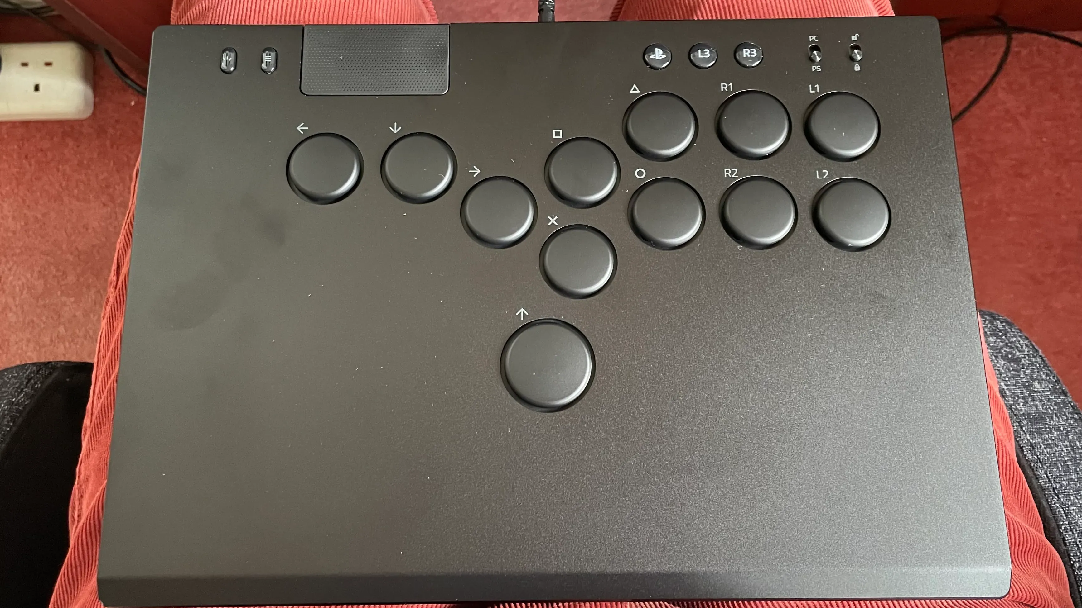 Slim all-button controller with optical switches and RGB lighting