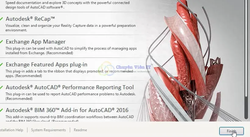 AutoCAD 2016 installation progress bar reaching completion