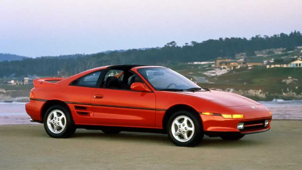 Toyota MR2 Turbo T-bar roof model from the early 1990s, representing Japan's take on the T-top design
