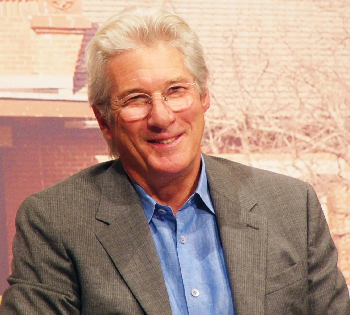 Richard Gere visits the Hachiko statue outside Shibuya Station in Tokyo during his promotional tour for the film