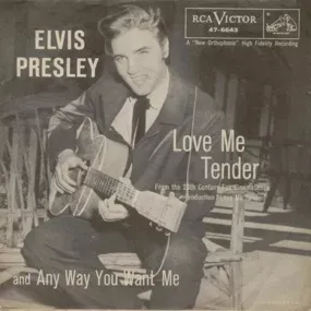 Elvis Presley's "Love Me Tender" original movie tie-in single sleeve featuring Elvis from his 1956 film debut