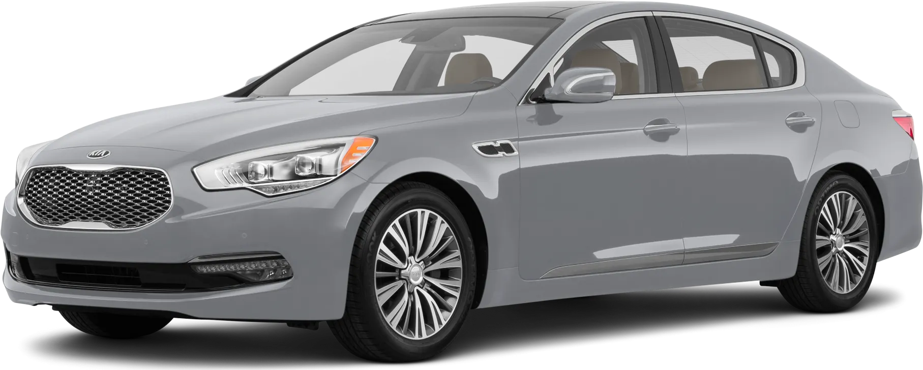 2017 Kia K900 front view with elegant proportions and LED lighting
