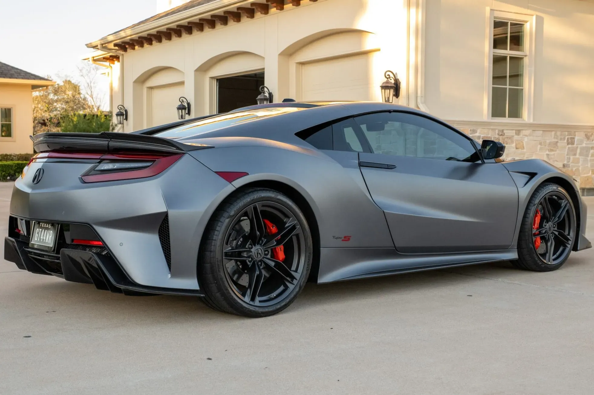 Gotham Gray 2022 Acura NSX Type S front exterior with carbon-fiber aero