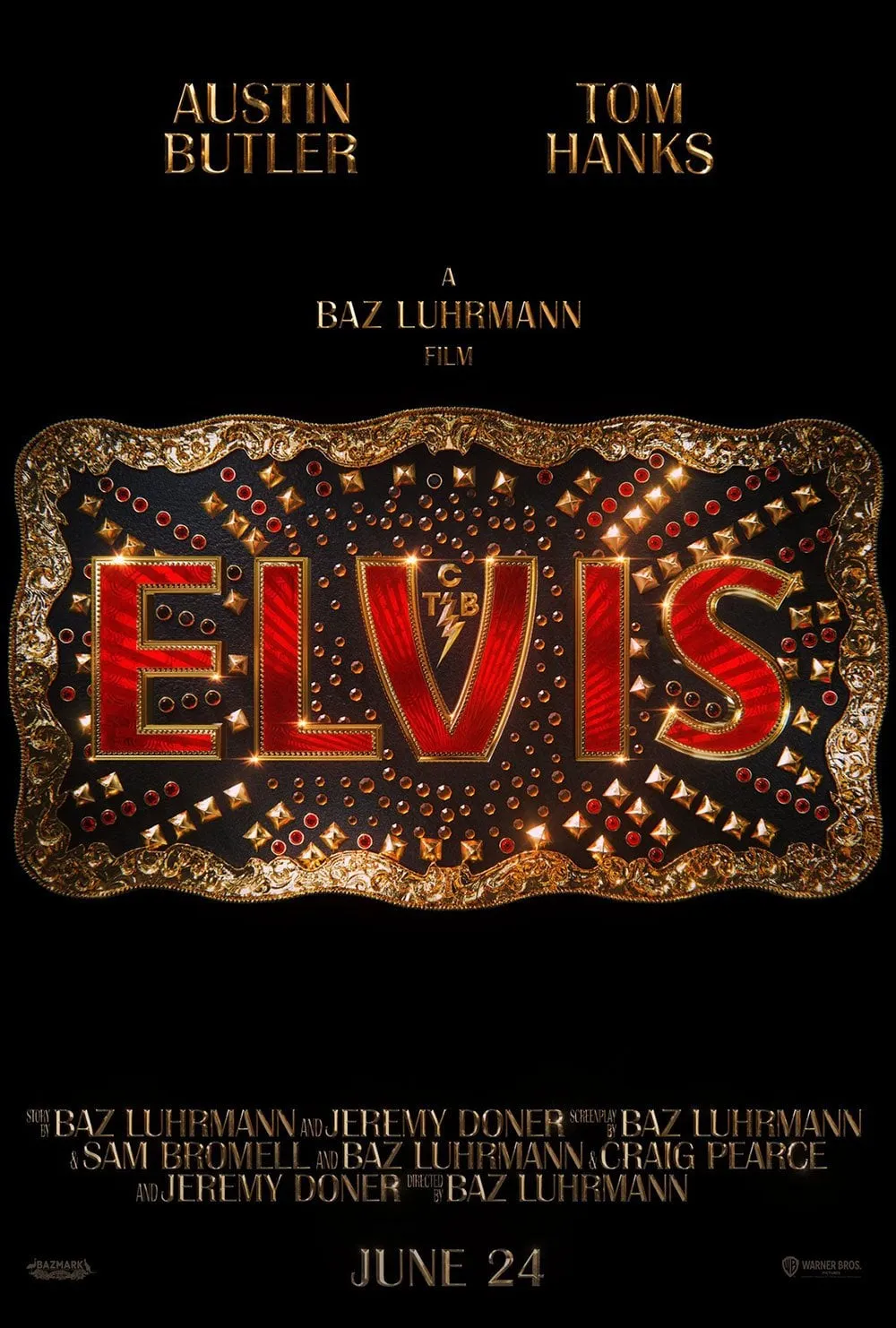 Austin Butler portraying Elvis Presley in promotional material for the biographical film