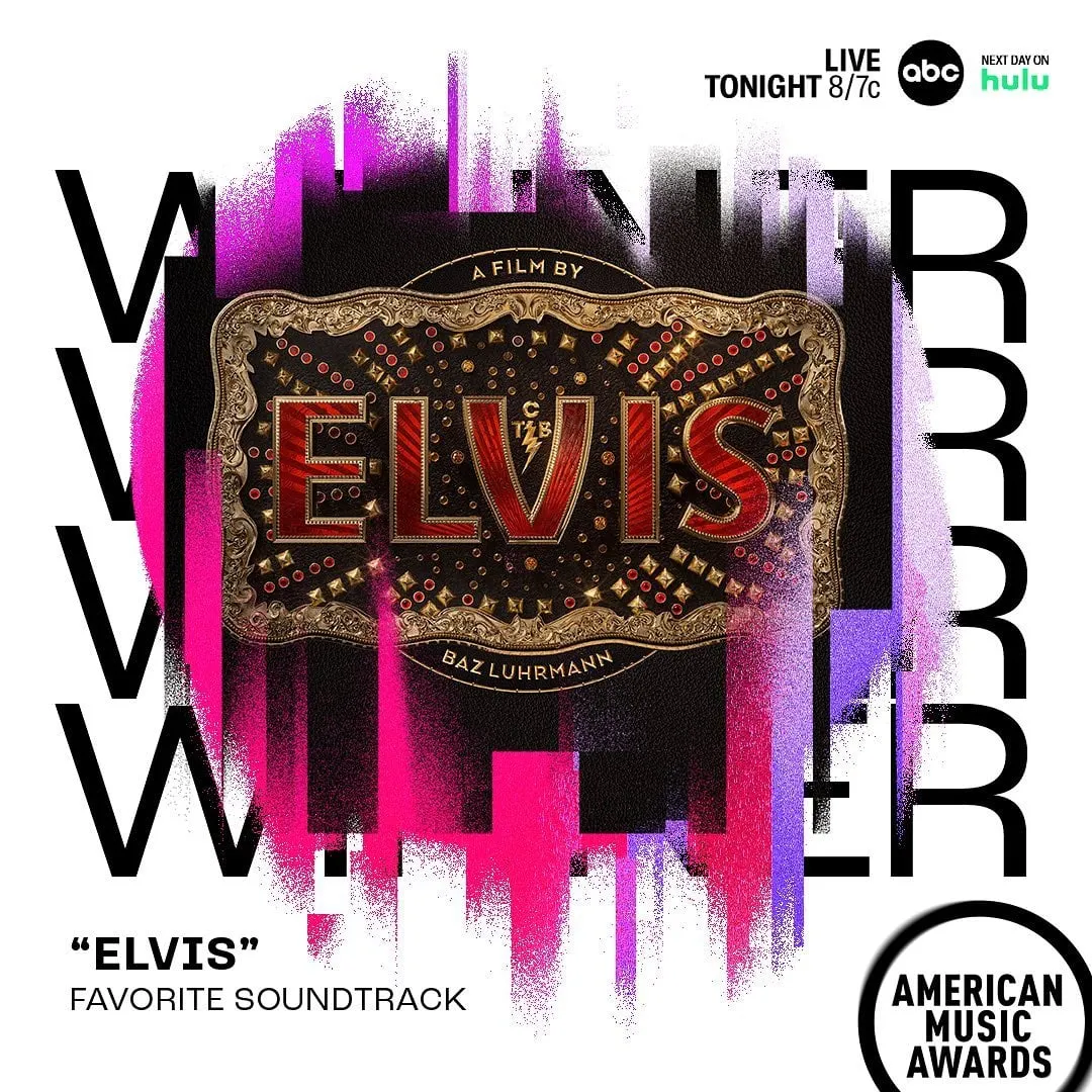 Award recognition highlighting the commercial success of the ELVIS soundtrack