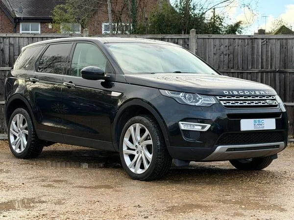 Rear view of Land Rover Discovery Sport highlighting rear lights and 4WD badge