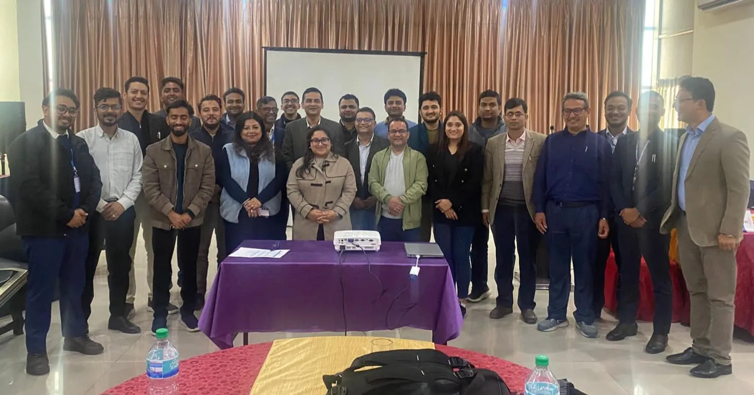 Participants and officials attending a national public health event in Nepal