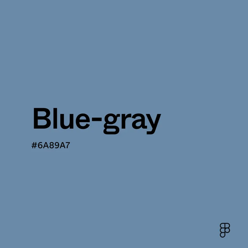 Muted blue-gray tone used as a complementary contrast to warm brown palettes