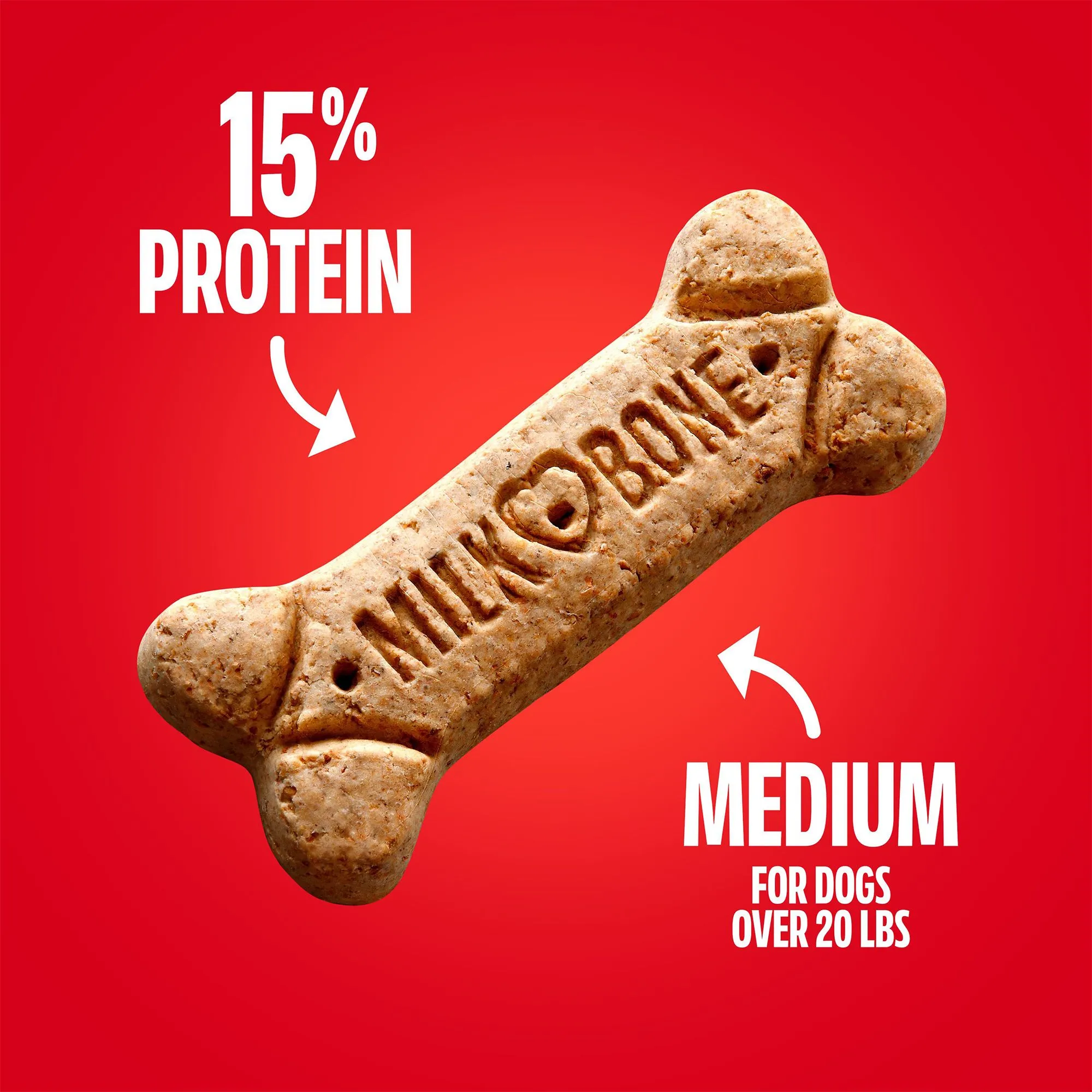 Side view of Milk-Bone Original dog biscuits highlighting their uniform shape and size