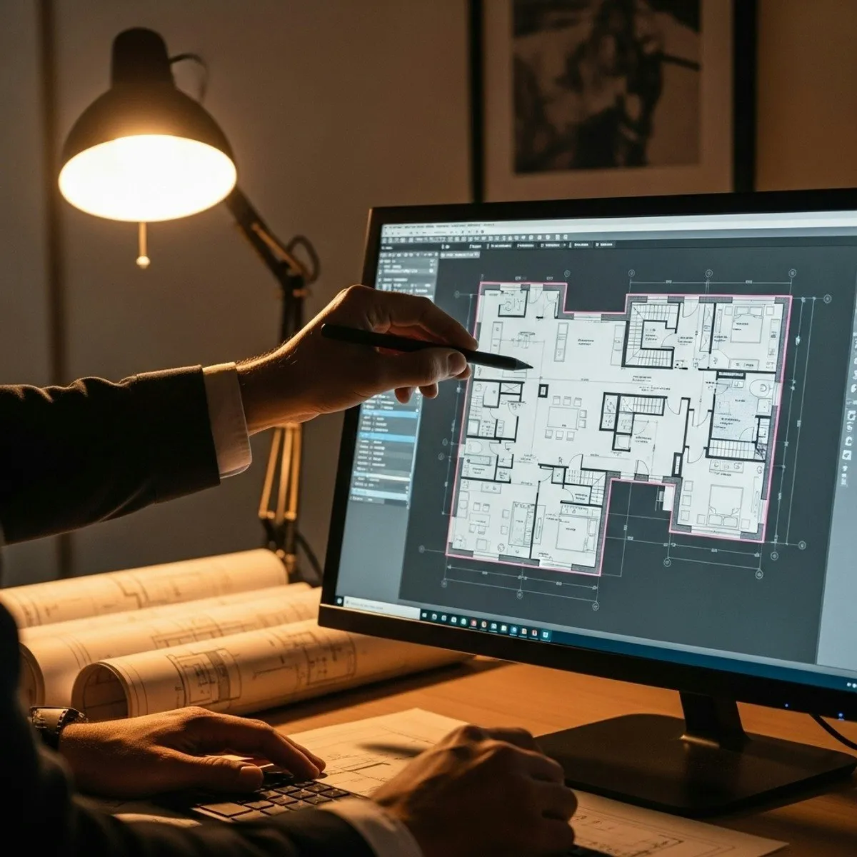 Architectural site plan with structural drawings and cost estimation documentation in AutoCAD