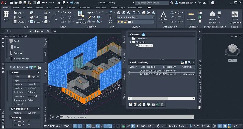 AutoCAD workspace with UI elements and drawing area