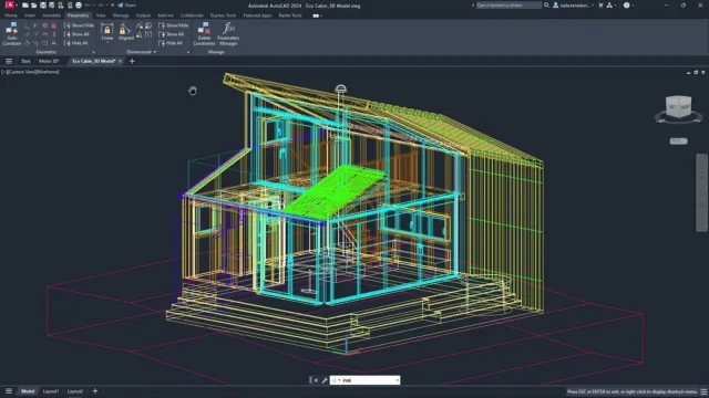 AutoCAD 3D modeling example with textured surfaces