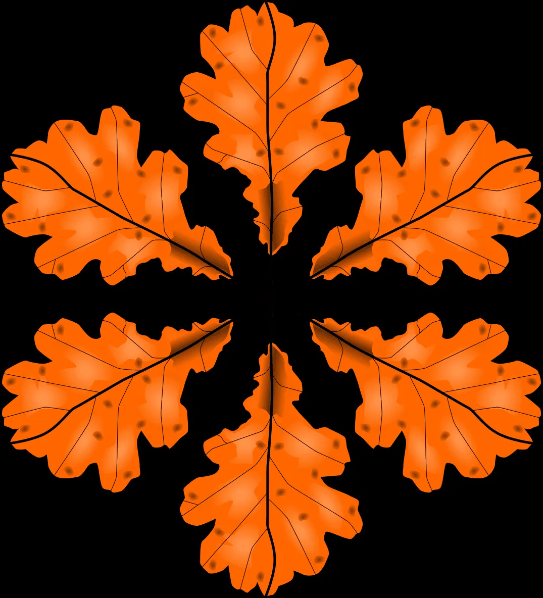 Detailed autumn oak leaf pattern with rich warm tones of orange and gold