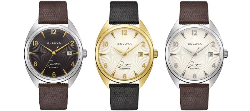 Bulova Fly Me to the Moon watch featuring a classic starburst dial design