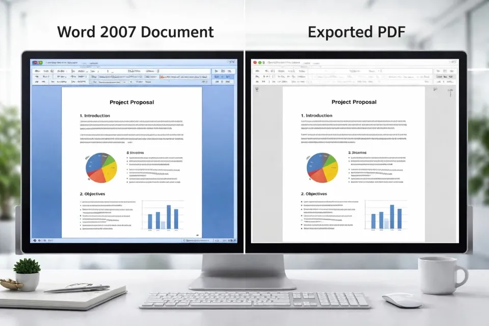 Save As PDF dialog window in Microsoft Word 2007