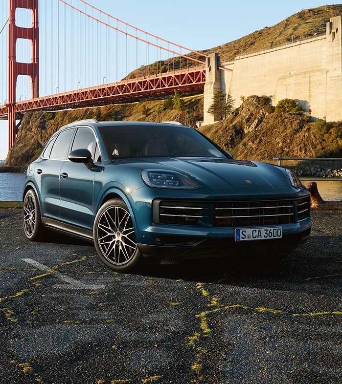 Porsche Cayenne luxury SUV displayed in modern showroom environment