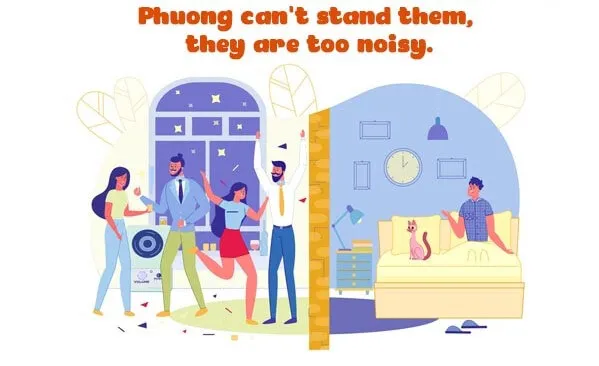 Expression “can’t stand” used in English grammar explanation