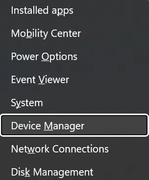 Device Manager displaying installed graphics hardware adapters