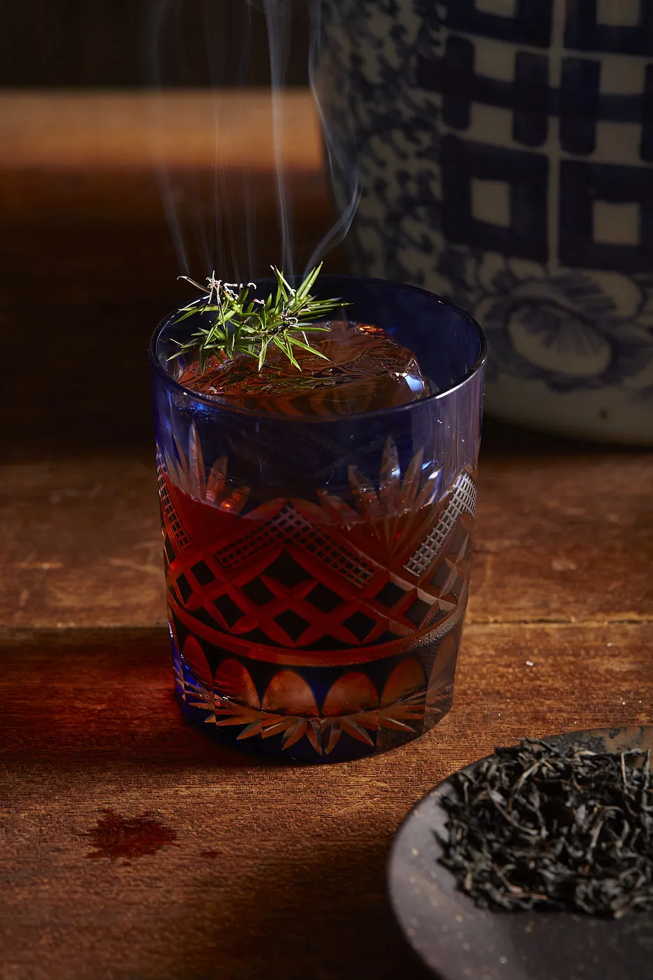 Signature Fujian Negroni cocktail with unique regional flavors