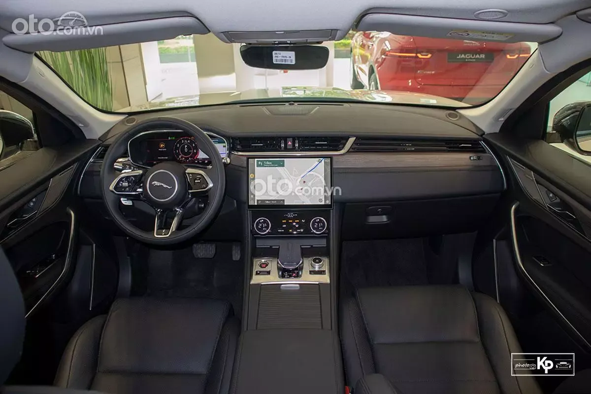 Jaguar F-Pace interior with luxury materials and infotainment system