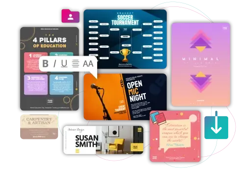 Professional template library for business marketing materials