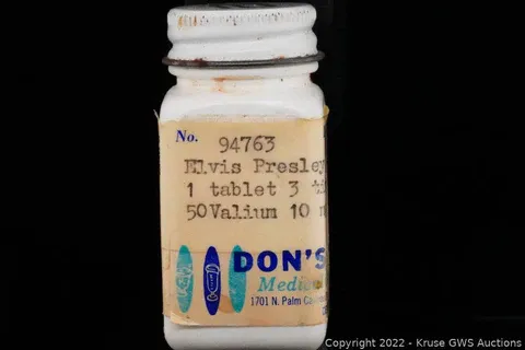 Prescription pill bottle used by Elvis Presley
