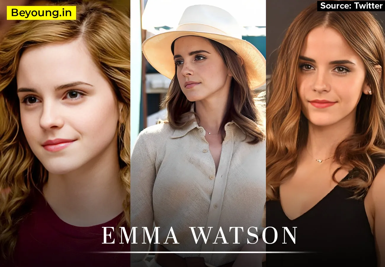 Emma Watson attending a UN event advocating for gender equality and empowerment