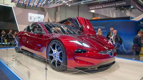 Fisker EMotion dynamic angle showing sporty electric sedan character