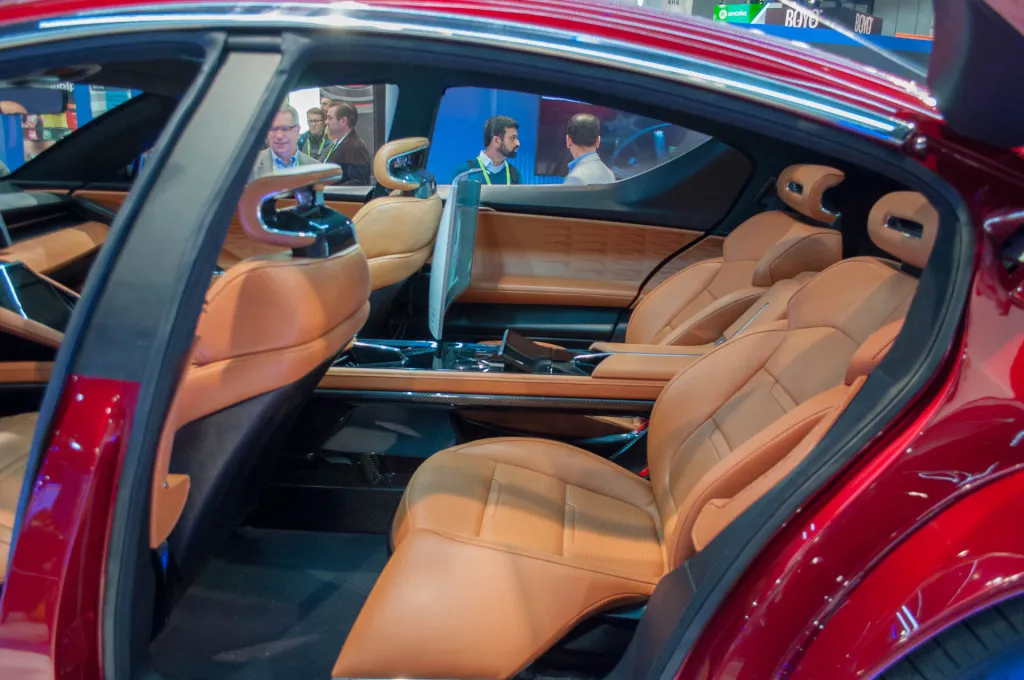 Fisker EMotion interior with living room-inspired design and spacious rear seating