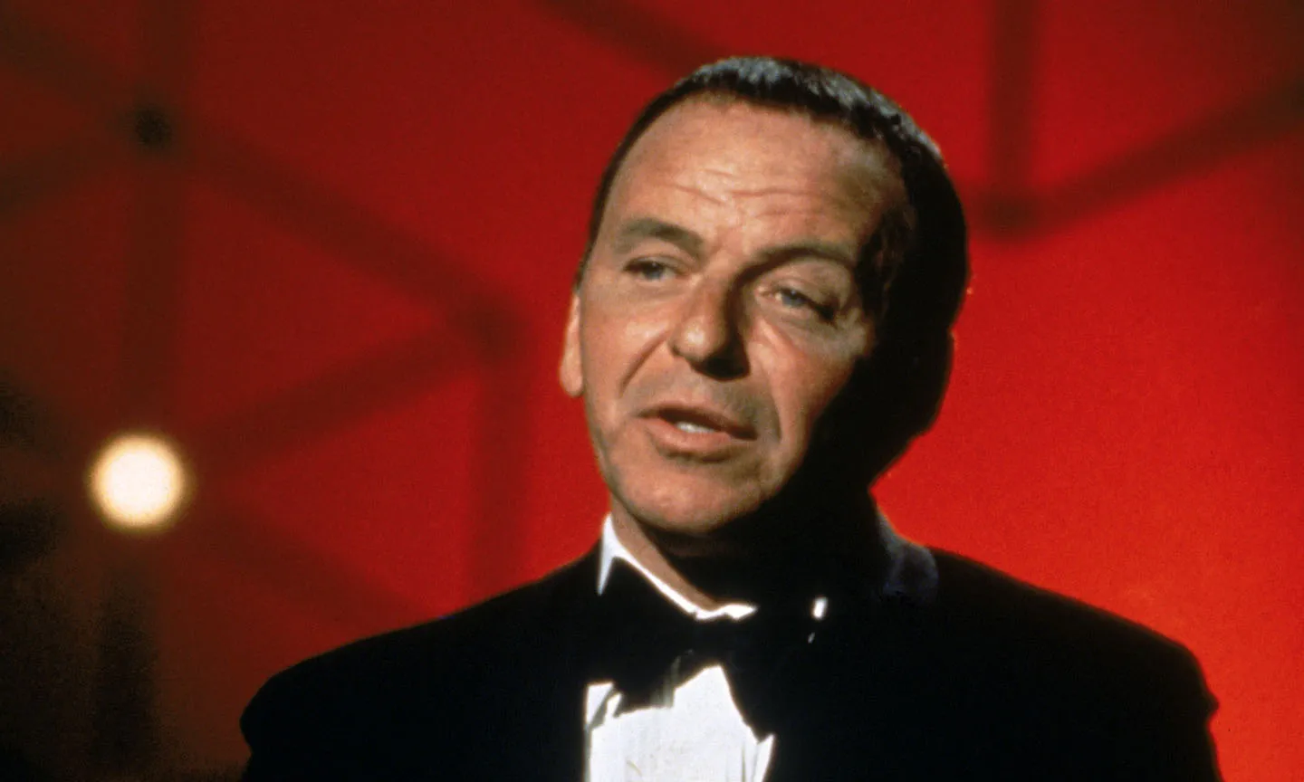 Frank Sinatra performing during a classic recording era