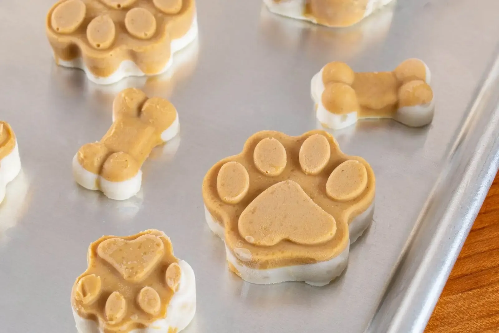 Frozen peanut butter and banana dog treats prepared as healthy rewards for dogs with dietary sensitivities