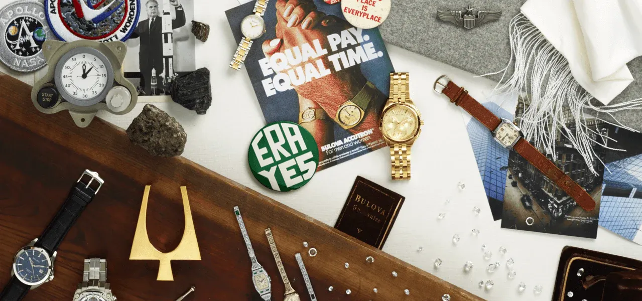 Bulova Museum exhibit showcasing archival watches and historical artifacts
