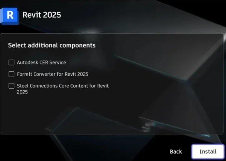 Final stage of Revit 2025 installation and system configuration