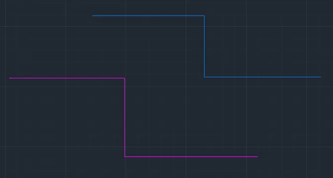 Overlapping lines and polylines drawn in AutoCAD drawing
