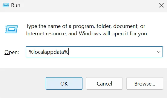 Type %localappdata%