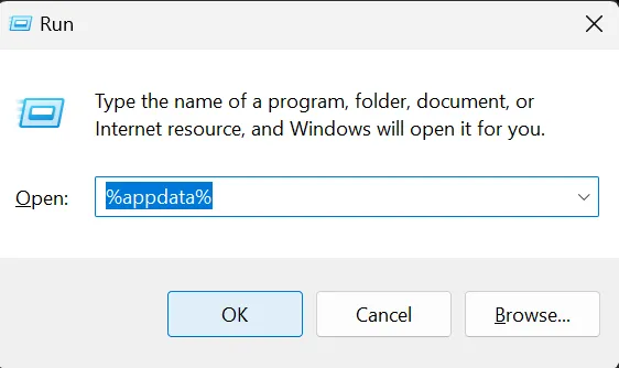 Type %appdata%