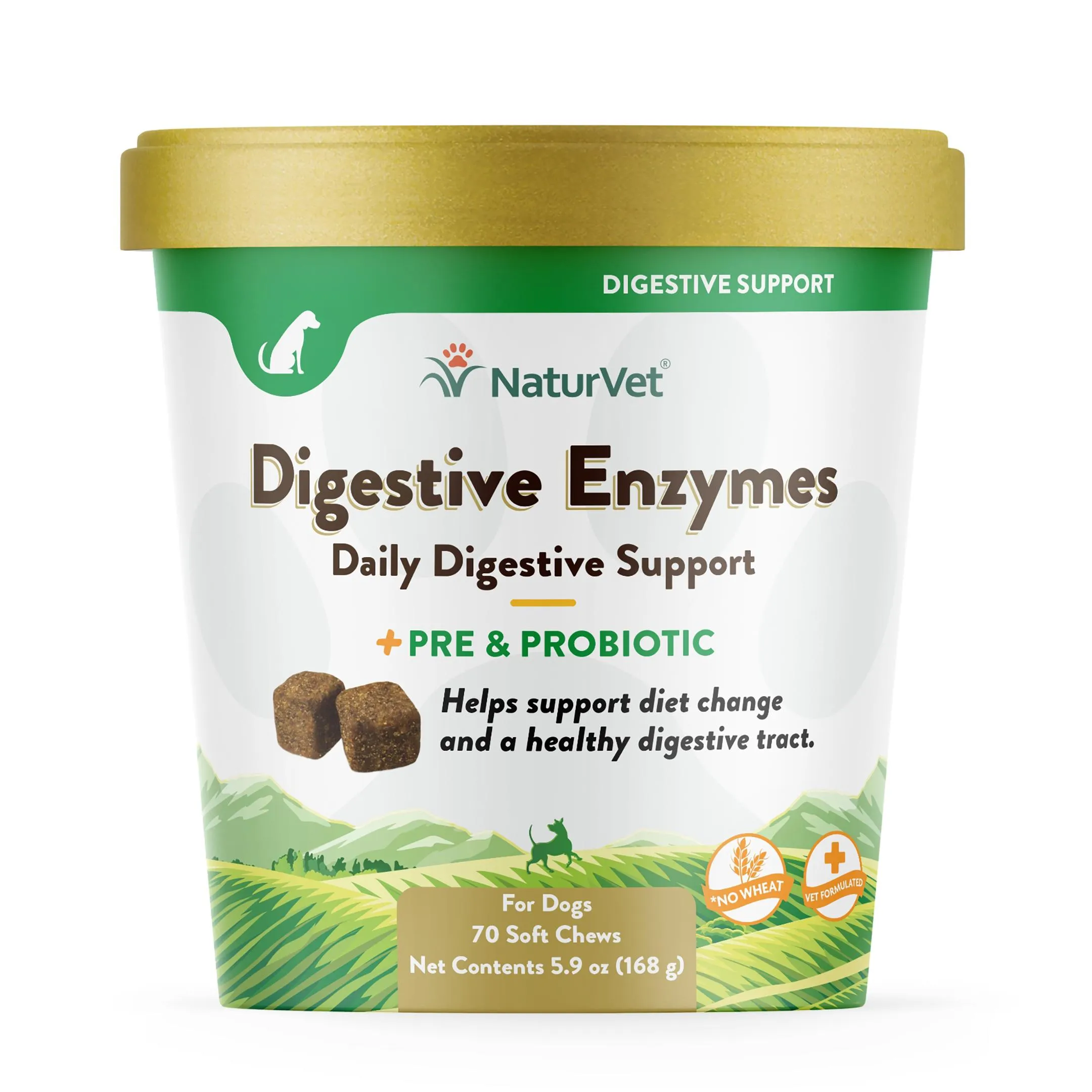 Digestive enzymes and probiotic soft chews for dogs