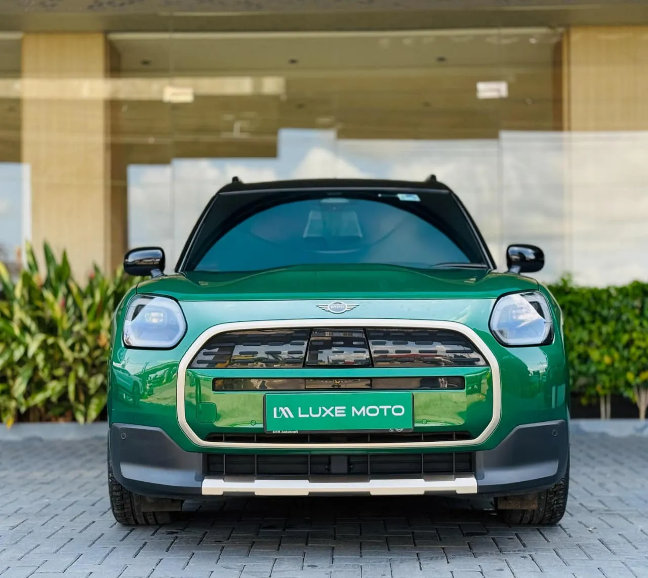British Racing Green Mini Cooper Countryman EV