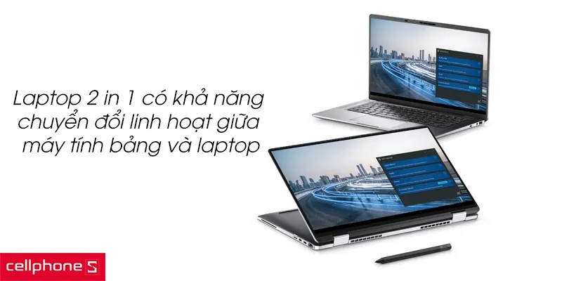 2-in-1 convertible laptop with flexible form factor