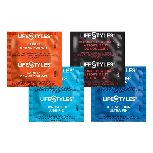 LifeStyles assorted condom collection featuring multiple styles and lubricated options