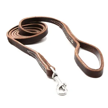 Lightweight 1/2 inch latigo leather leash designed for small dogs and puppies