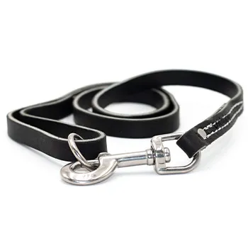 Latigo leather waist lead allowing hands-free dog walking and training control